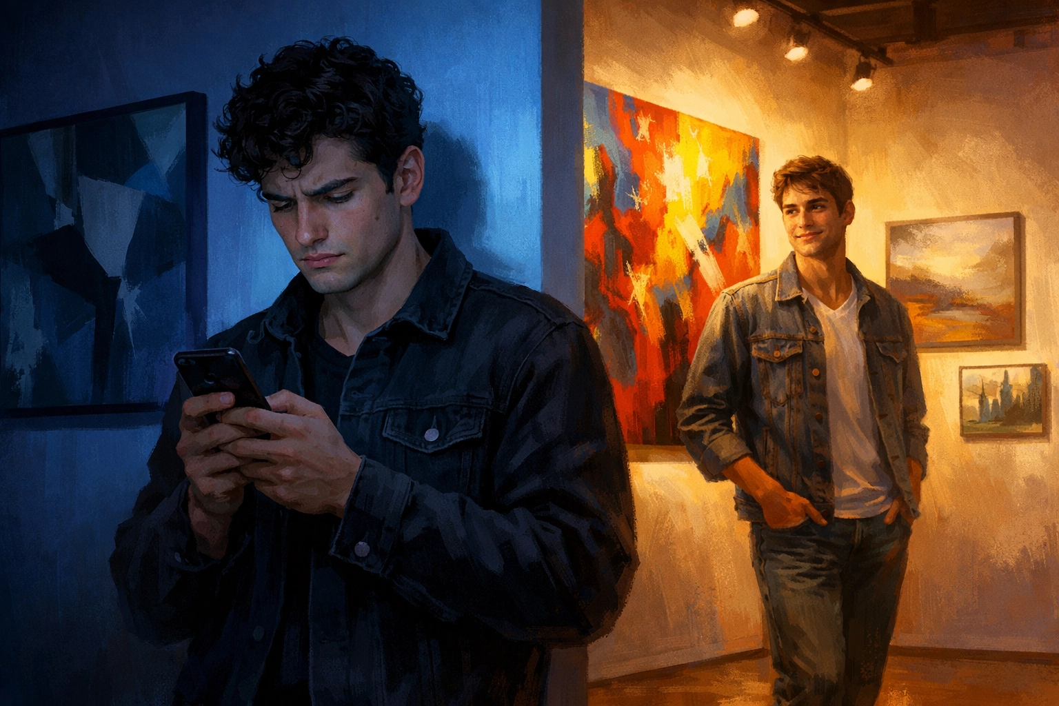 Queer love triangle in art gallery - MM romance and complicated relationships in Felix Ever After