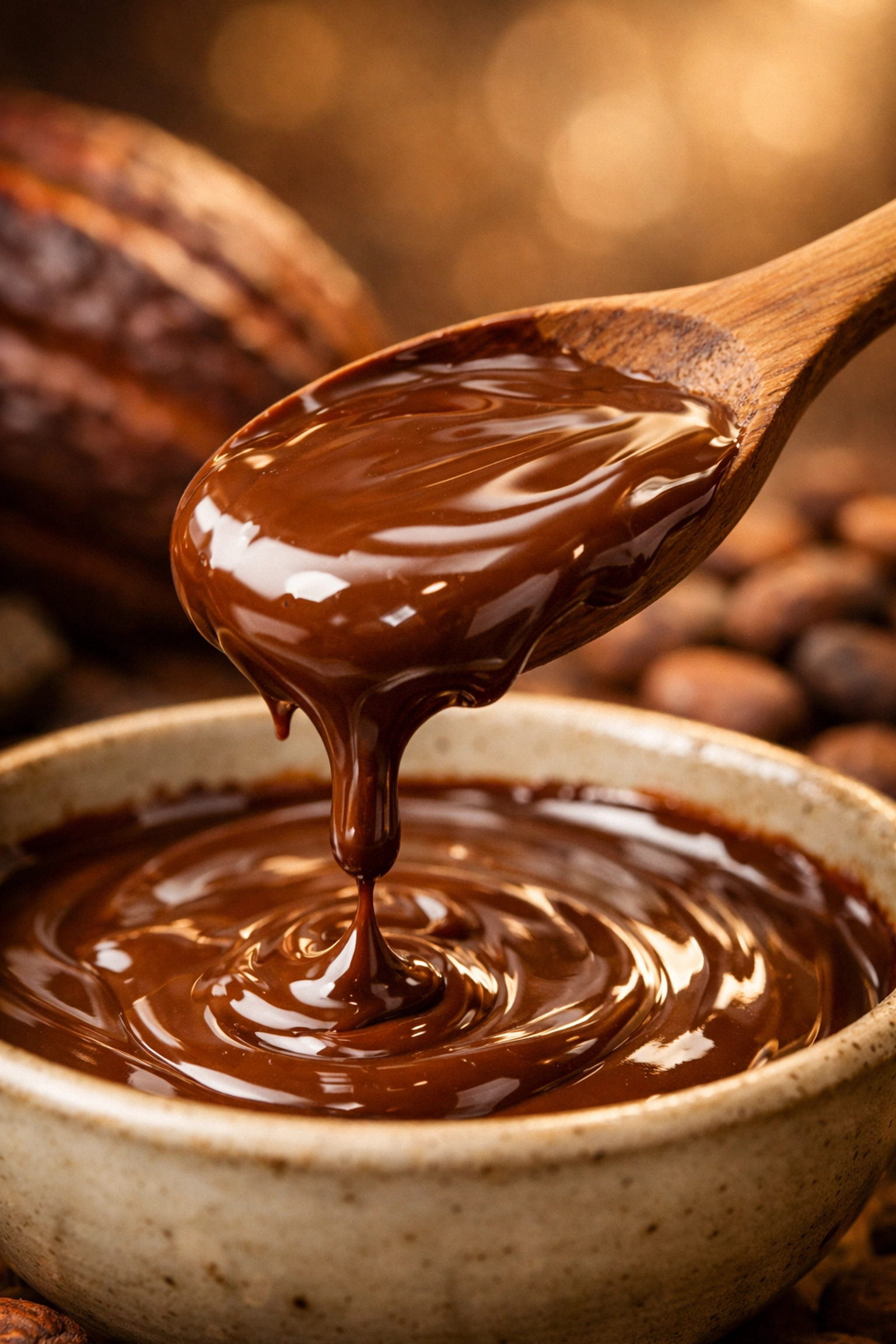 Smooth melting 60% cocoa chocolate demonstrating ideal texture and cocoa butter content