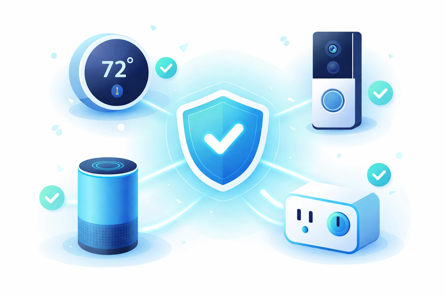 Smart home devices in Nokomis connected safely, emphasizing cybersecurity and tech updates for snowbirds.
