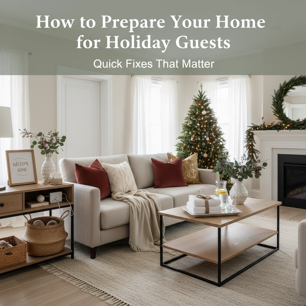 Cozy, festive living room with Christmas decorations