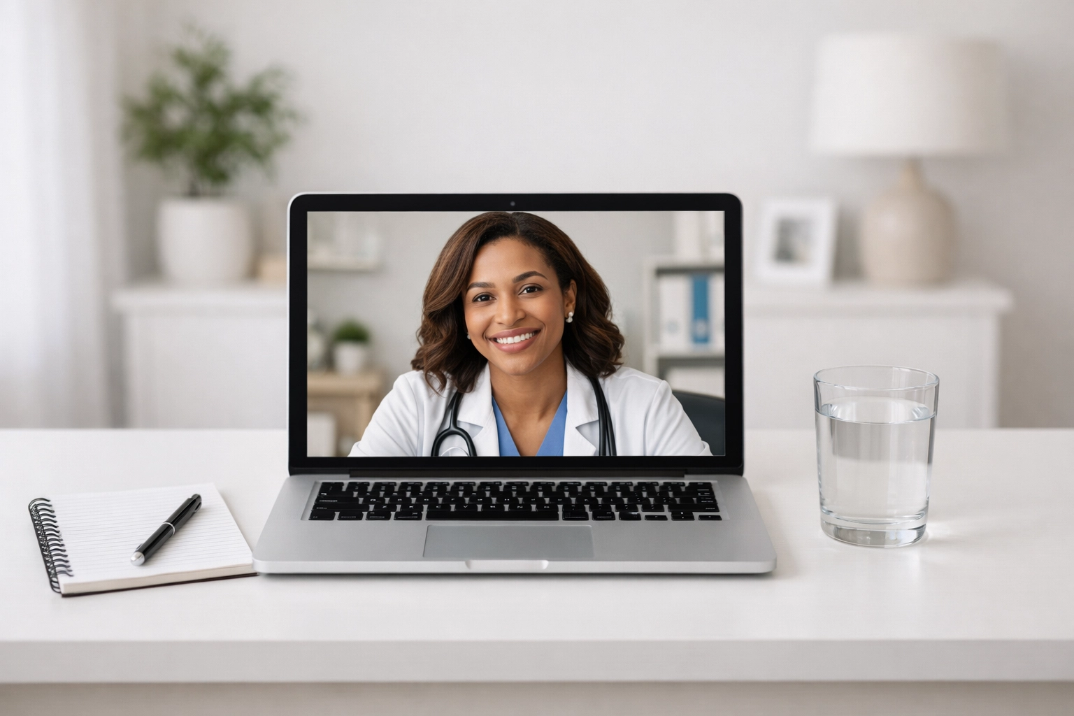 A telehealth consultation with a medical provider for online weight loss management and support.