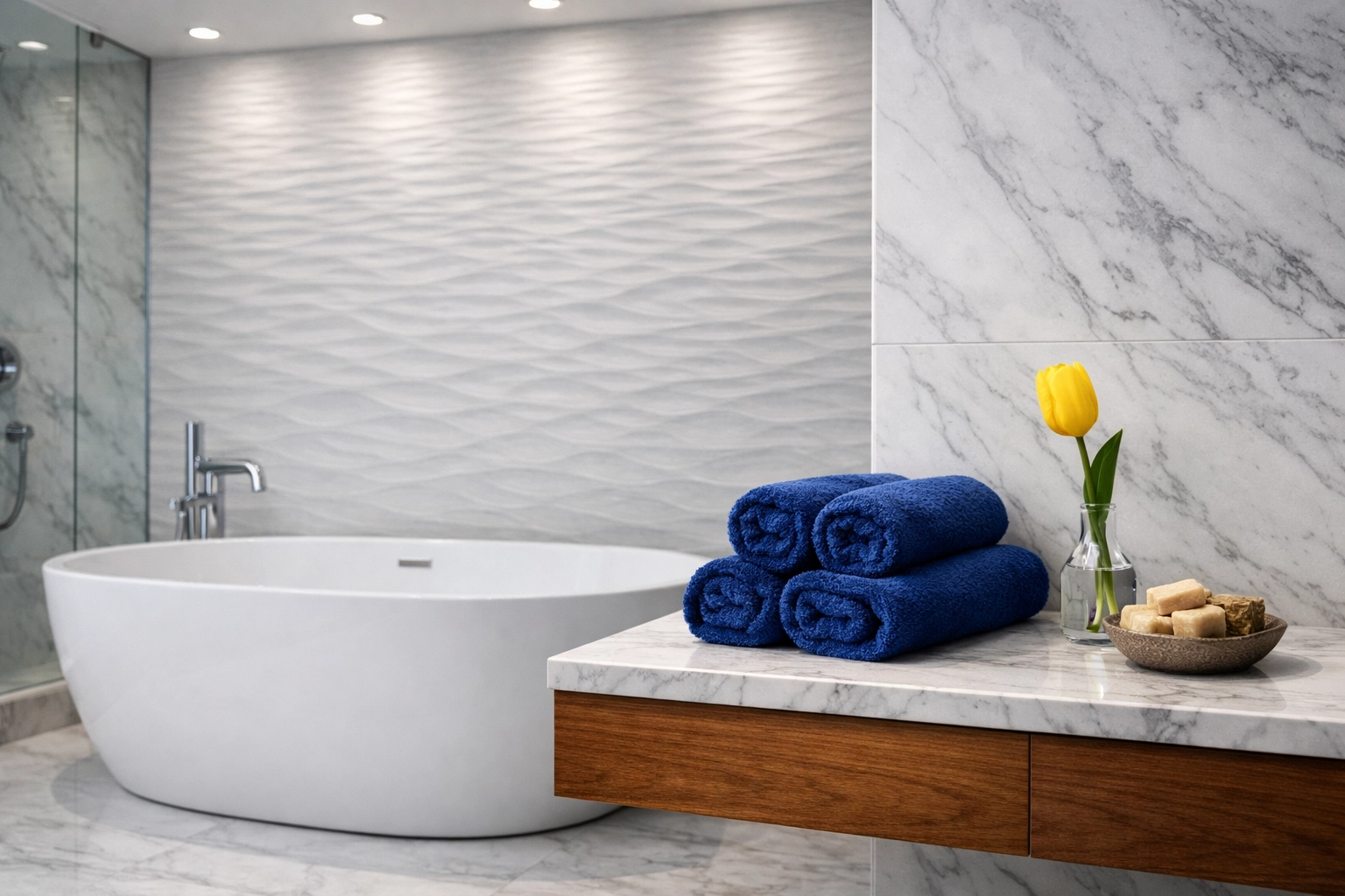 A spa-like luxury master bathroom in Hopkinton professionally cleaned and ready for relaxation.