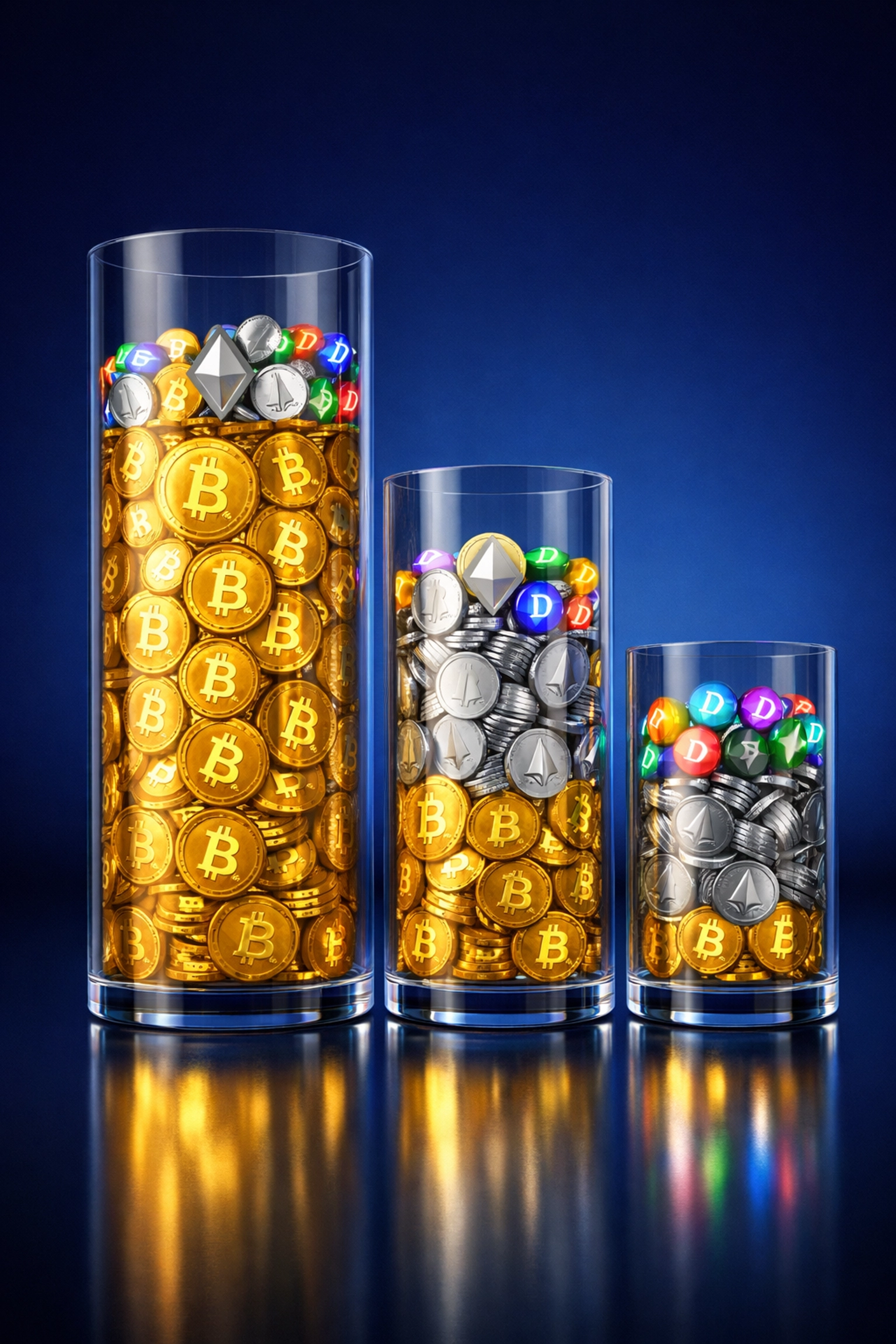 Conservative Bitcoin portfolio allocation model showing 80% Bitcoin, 15% Ethereum, 5% altcoins