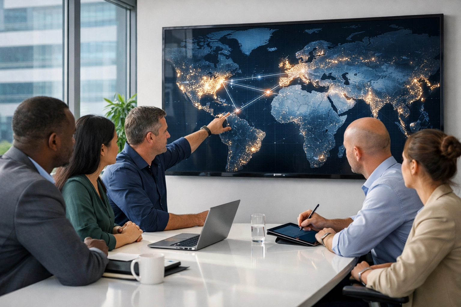 IT strategists discussing ServiceNow consulting services and global implementation for US and EU markets.