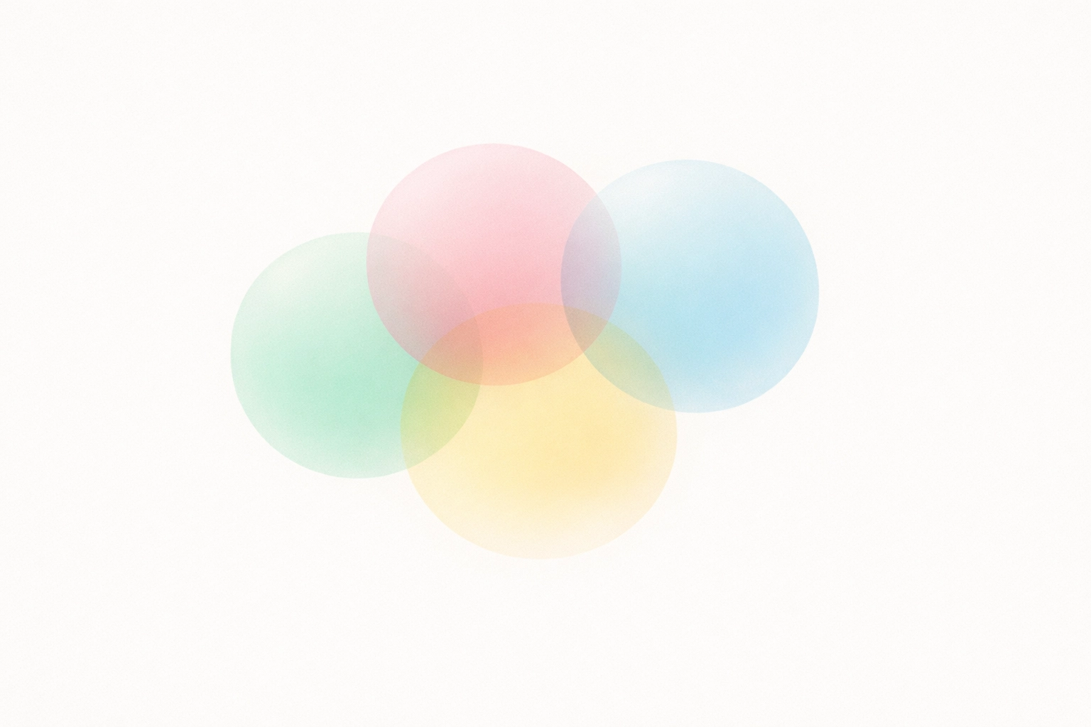 Four overlapping pastel orbs illustrating the physical, mental, and emotional dimensions of energy.