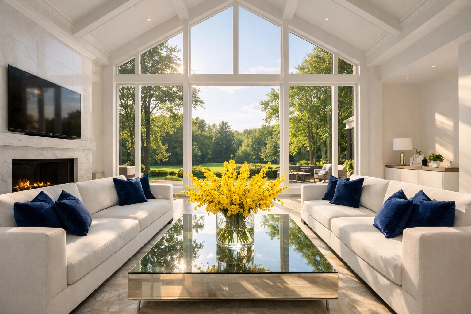 Show-ready luxury Dover living space highlighting elite residential cleaning Massachusetts services.