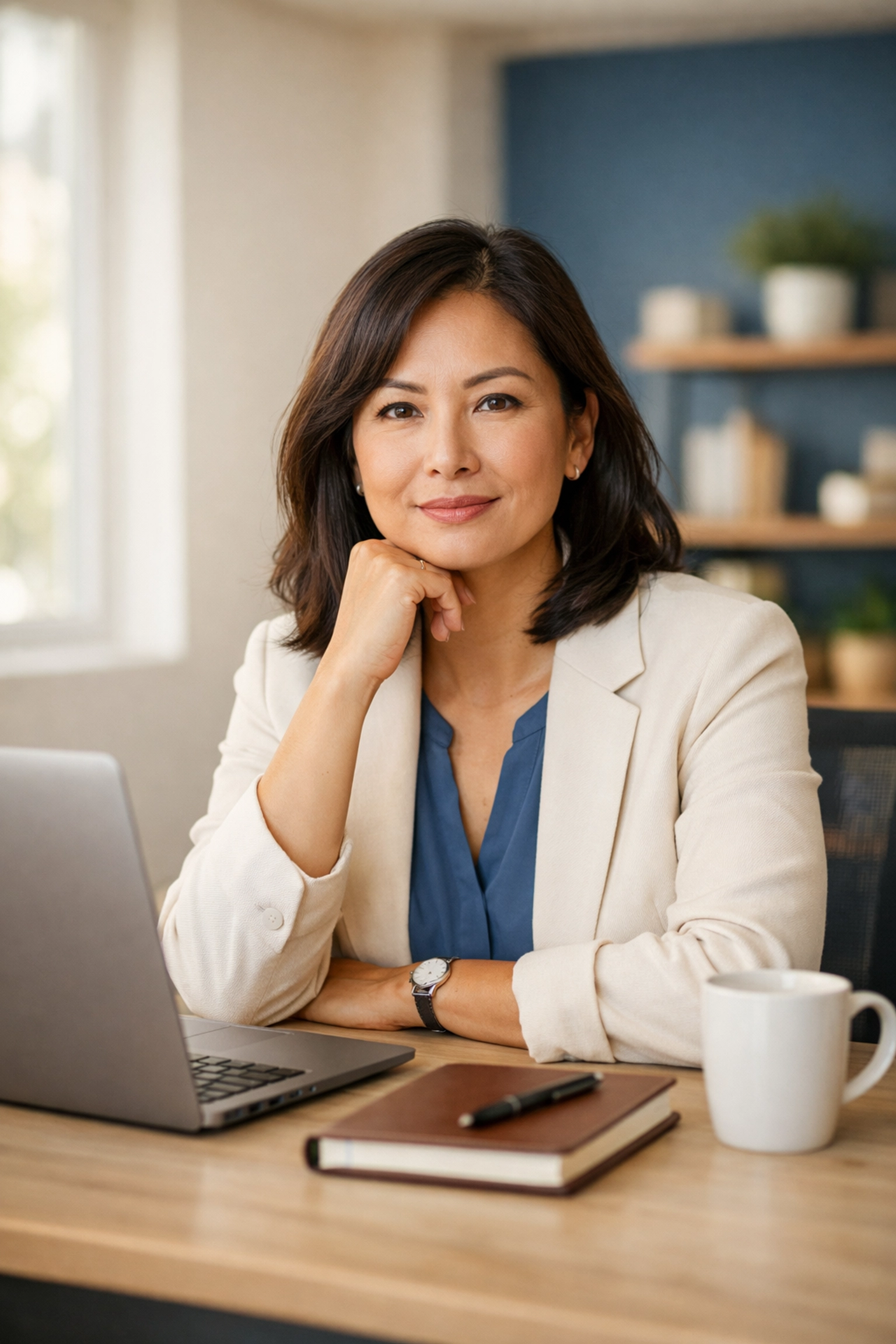 S-corp business owner planning reasonable salary at office desk