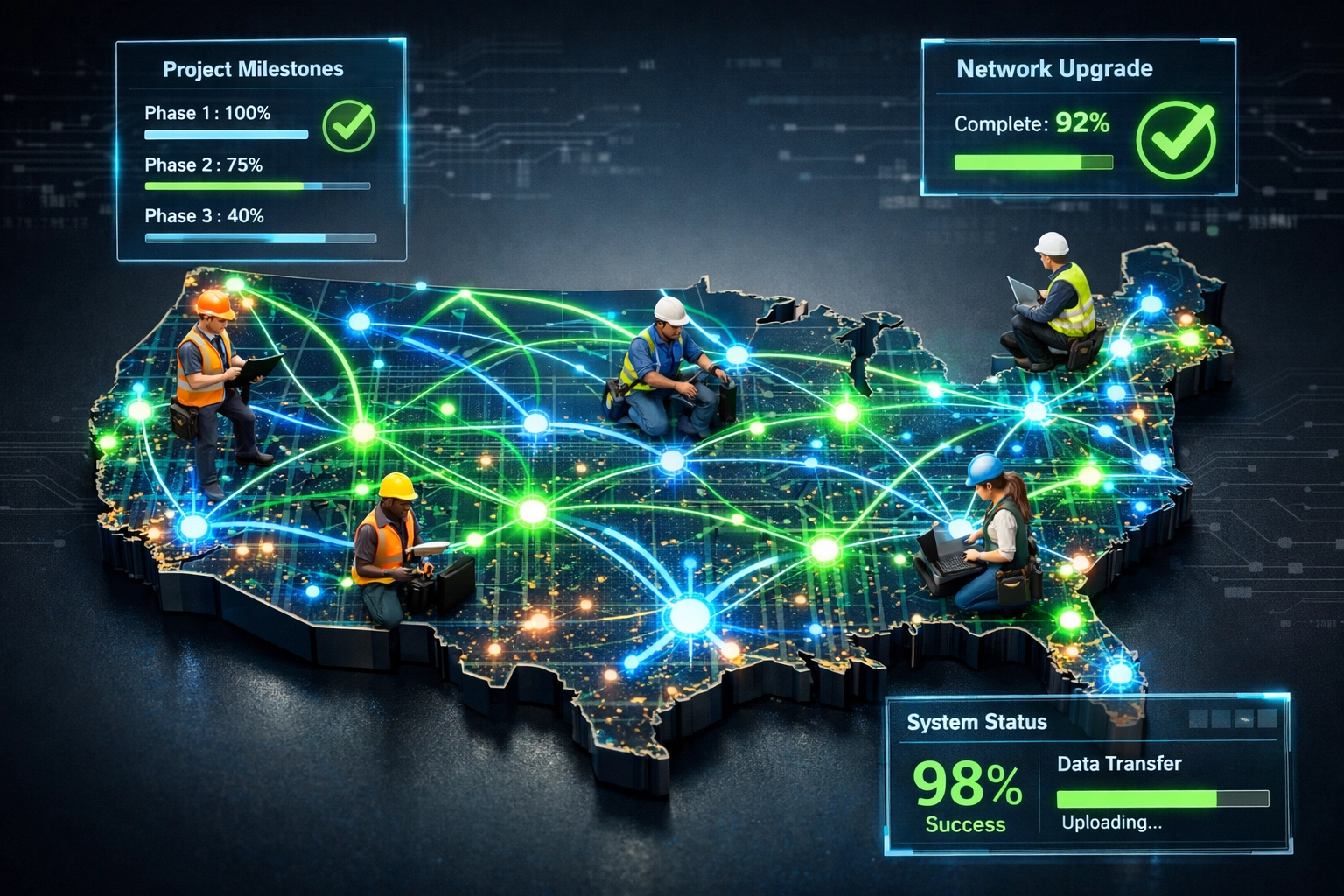 NJTechland's nationwide network of field technicians providing multi-site IT support across America