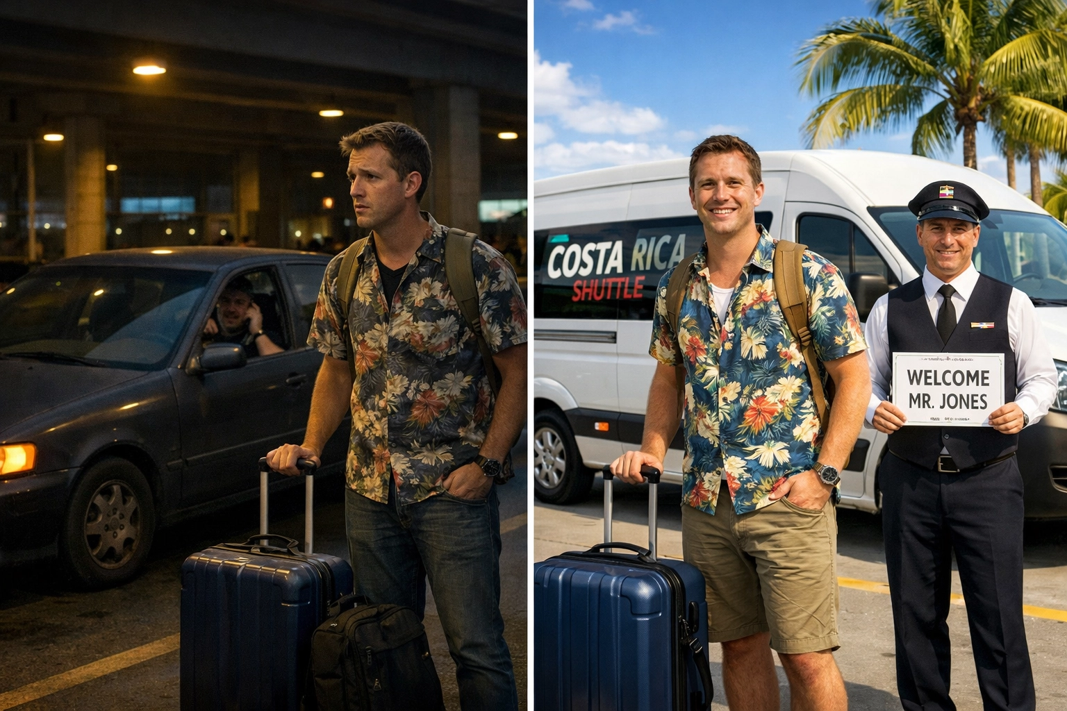 Licensed Liberia airport shuttle vs unlicensed transportation comparison at LIR terminal