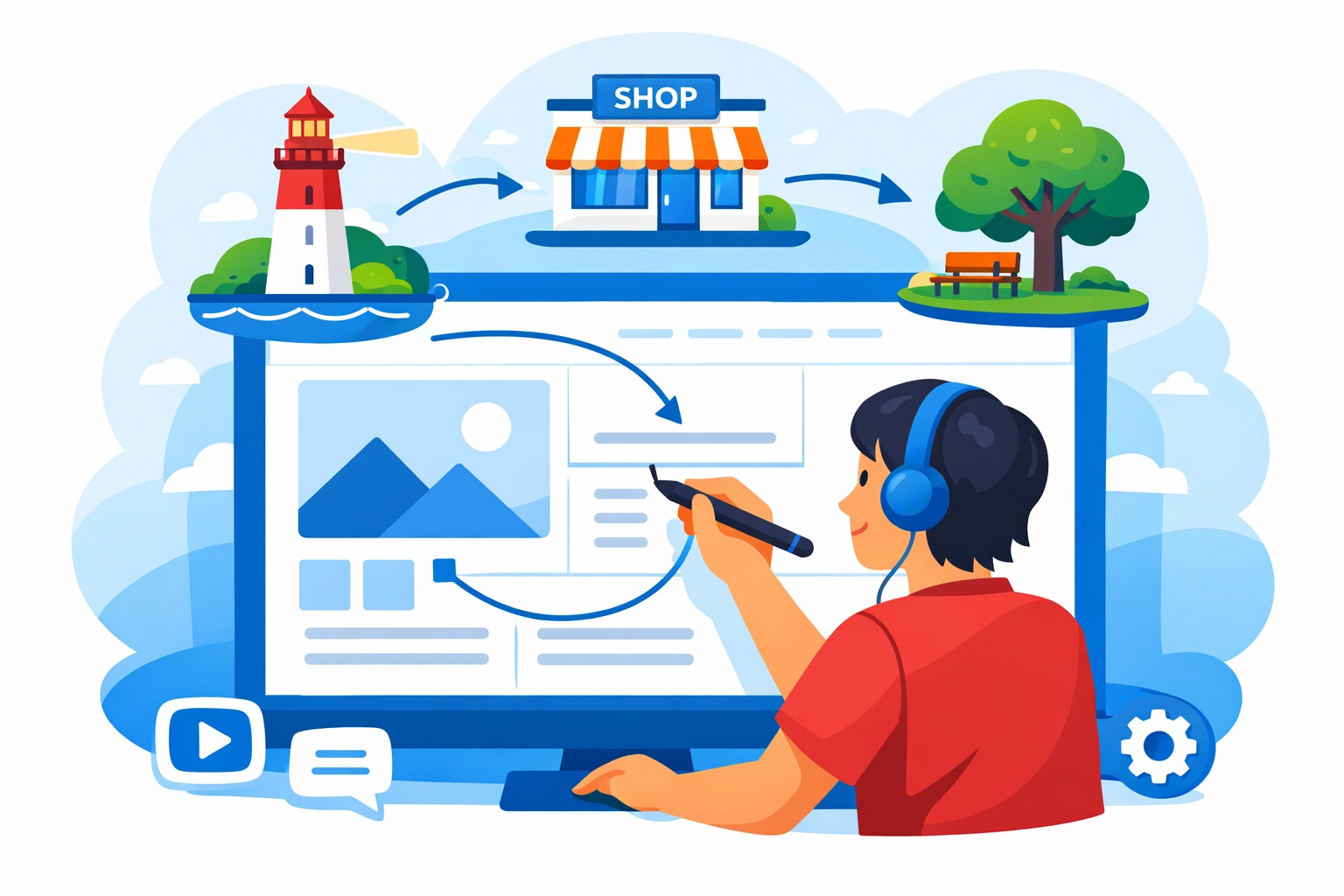 Local content strategy development for Monmouth County businesses featuring regional landmarks.