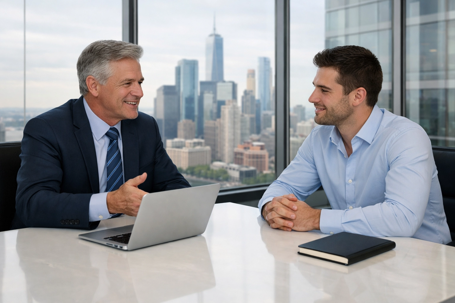 Professional consultation between a business owner and financial advisor for startup loan approval.
