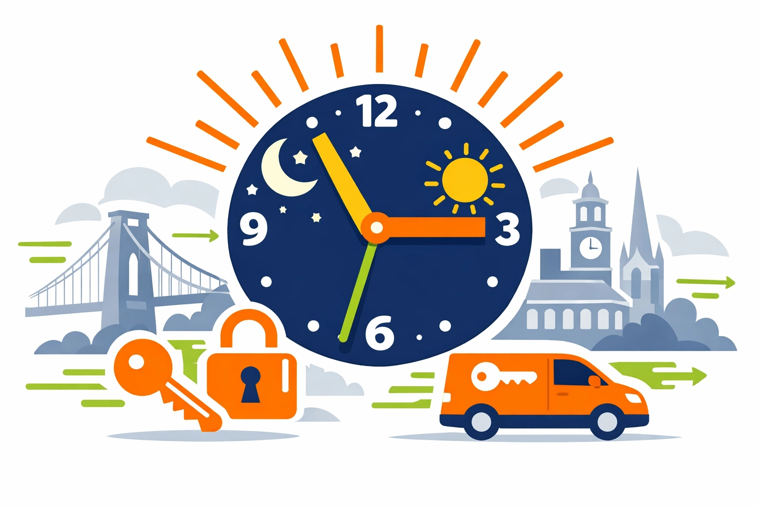 24-hour emergency locksmith Bristol response times with fast service availability across the city