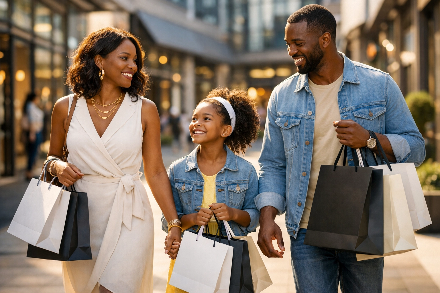 Why Everyone Is Talking About Sonny’s Black People of Interest (And Why You Should Buyblack Too) A prosperous Black family shopping together to build community wealth through the Buyblack movement.
