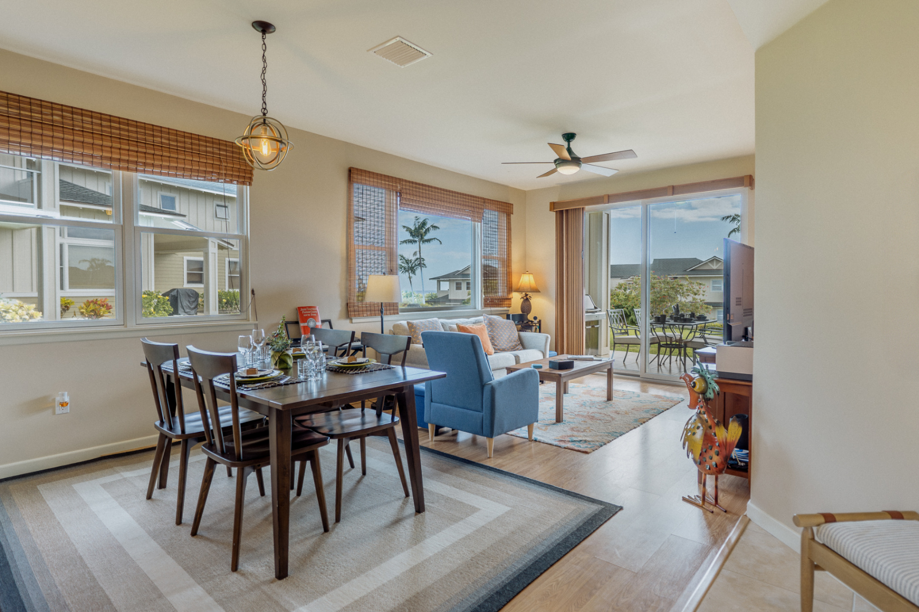 Open-concept Living and Dining Area