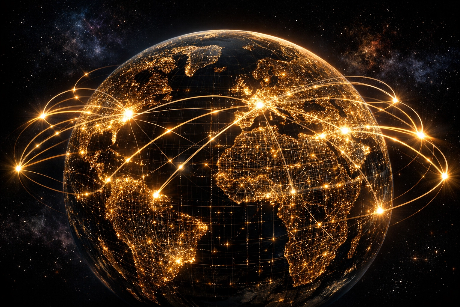 Global network map showing edge computing nodes for reduced website latency and faster LCP scores.