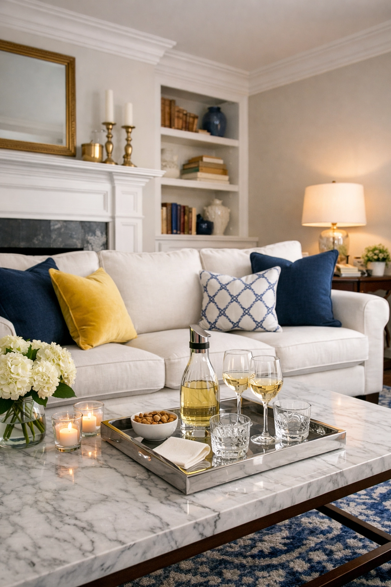 Spotless Boxford living room prepared for guests through a consistent professional house cleaning schedule.