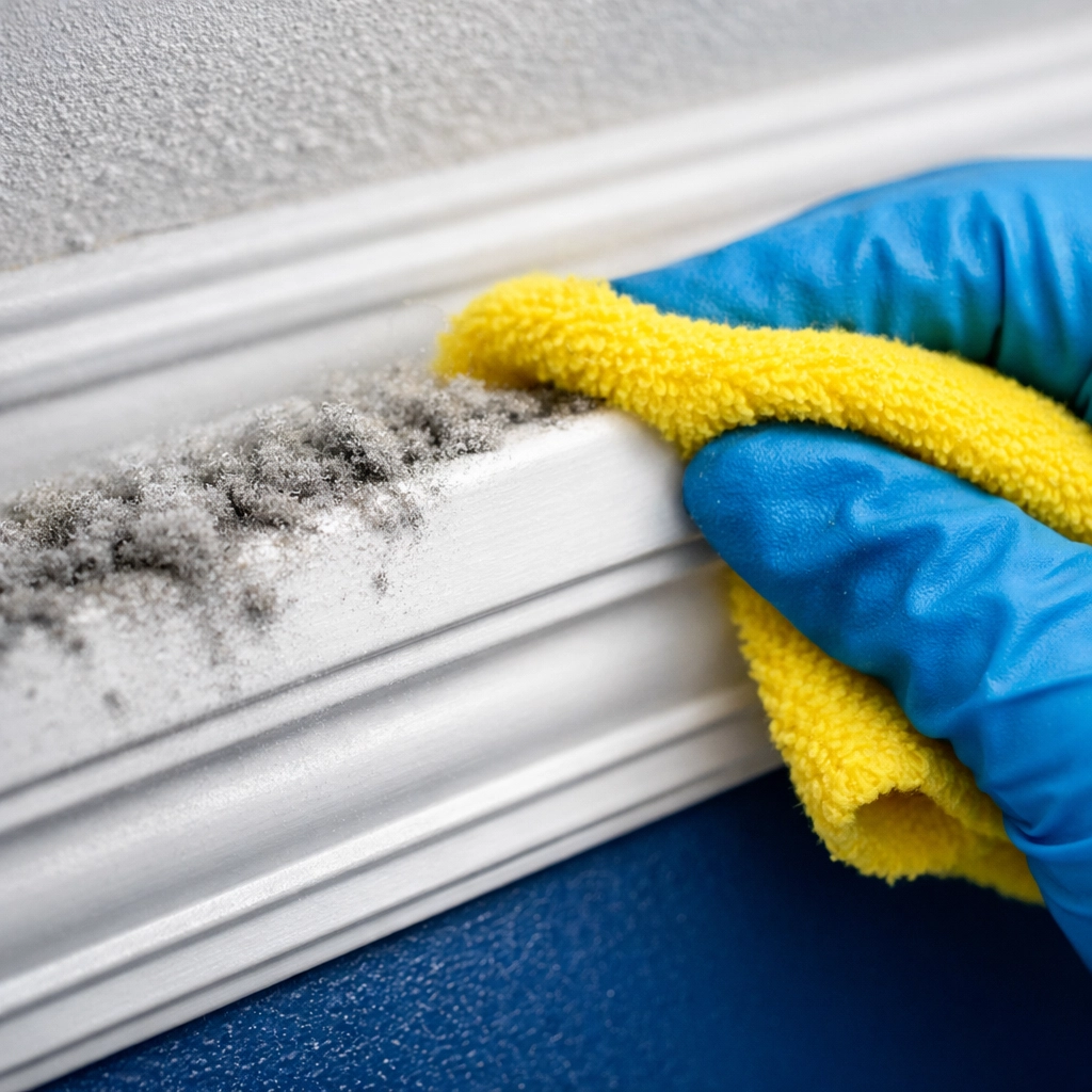 Detailed deep cleaning Leominster MA of crown moldings to remove hidden seasonal allergens and dust.