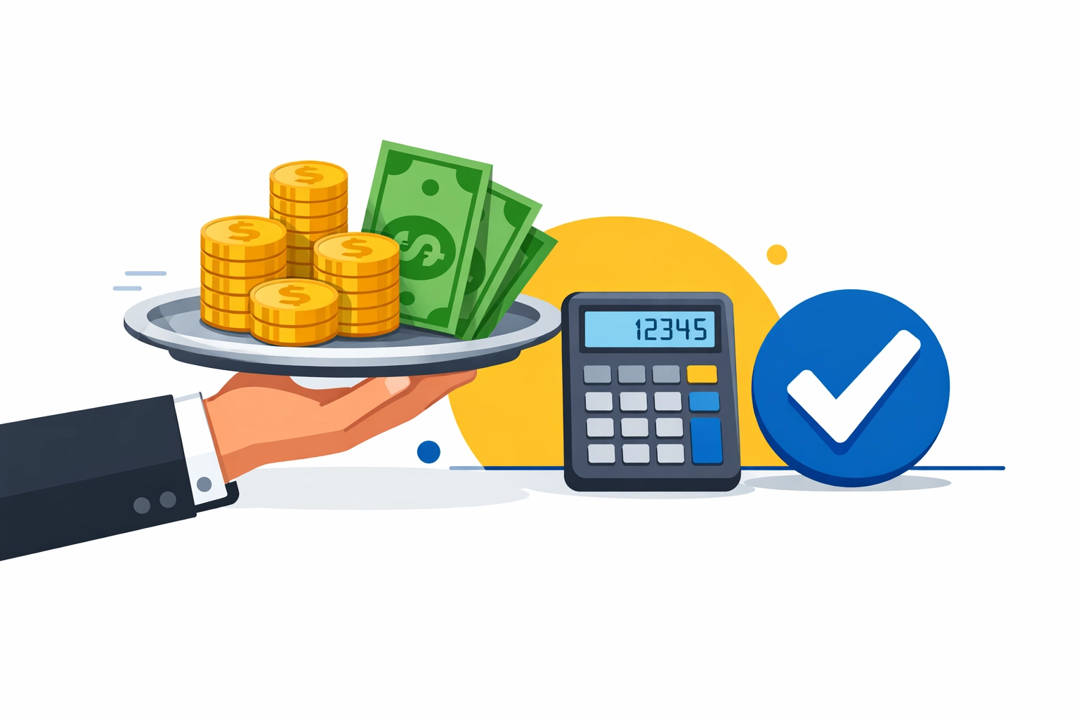 Graphic representing accurate reporting of tip income and service industry earnings for tax preparation.