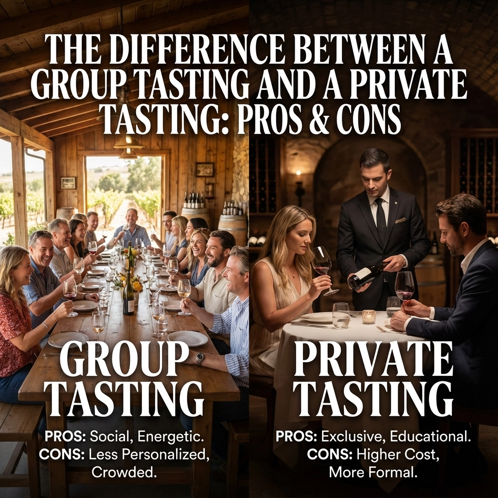 The Difference Between a Group Tasting and a Private Tasting: Pros & Cons