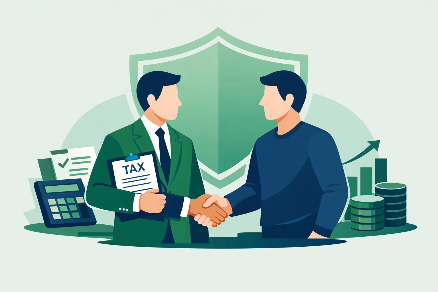 Professional handshake symbolizing a New Haven worker partnering with a tax pro for audit protection.