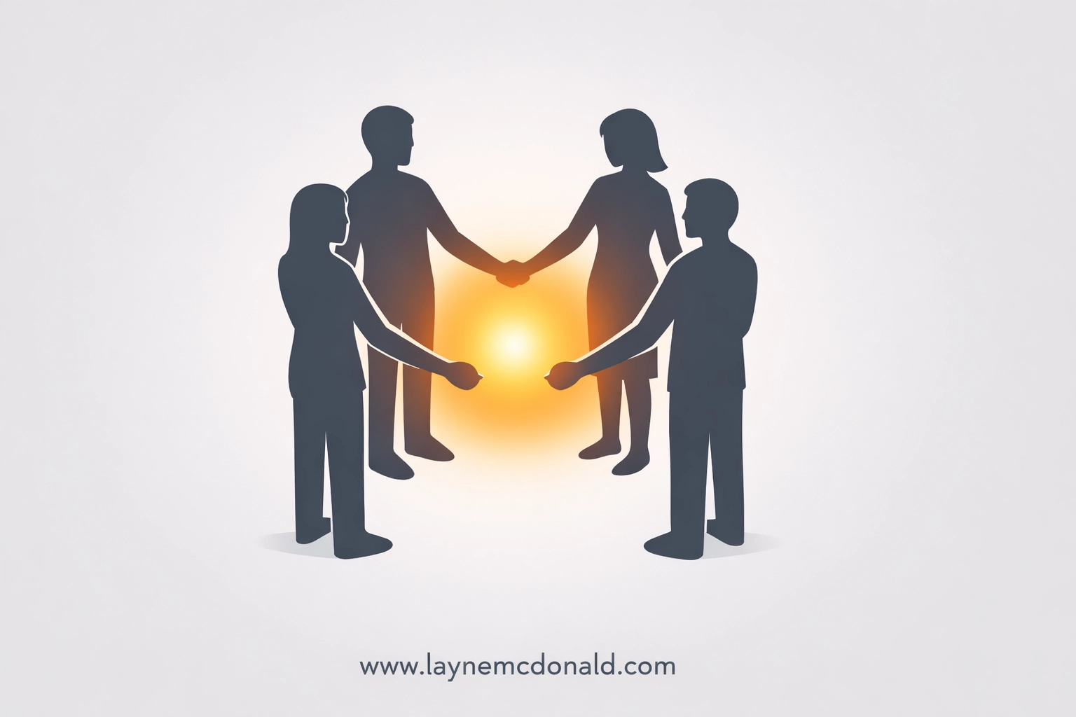 United group of people in a circle representing support and unity within a faith community.