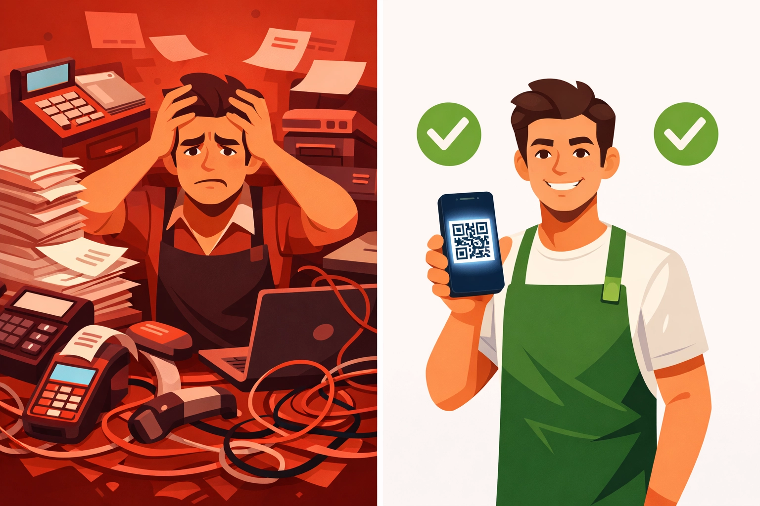 Simple crypto payment setup with QR code vs complex traditional processor integration