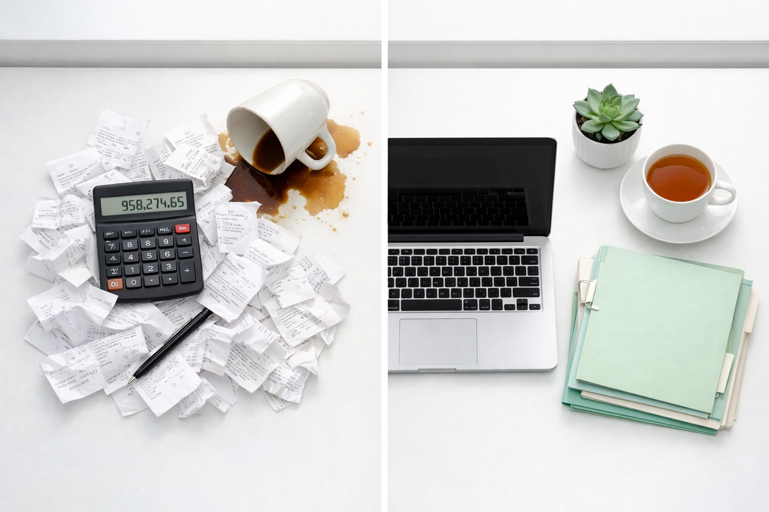 Organized tax documents and clean workspace showing benefits of year-round tax planning