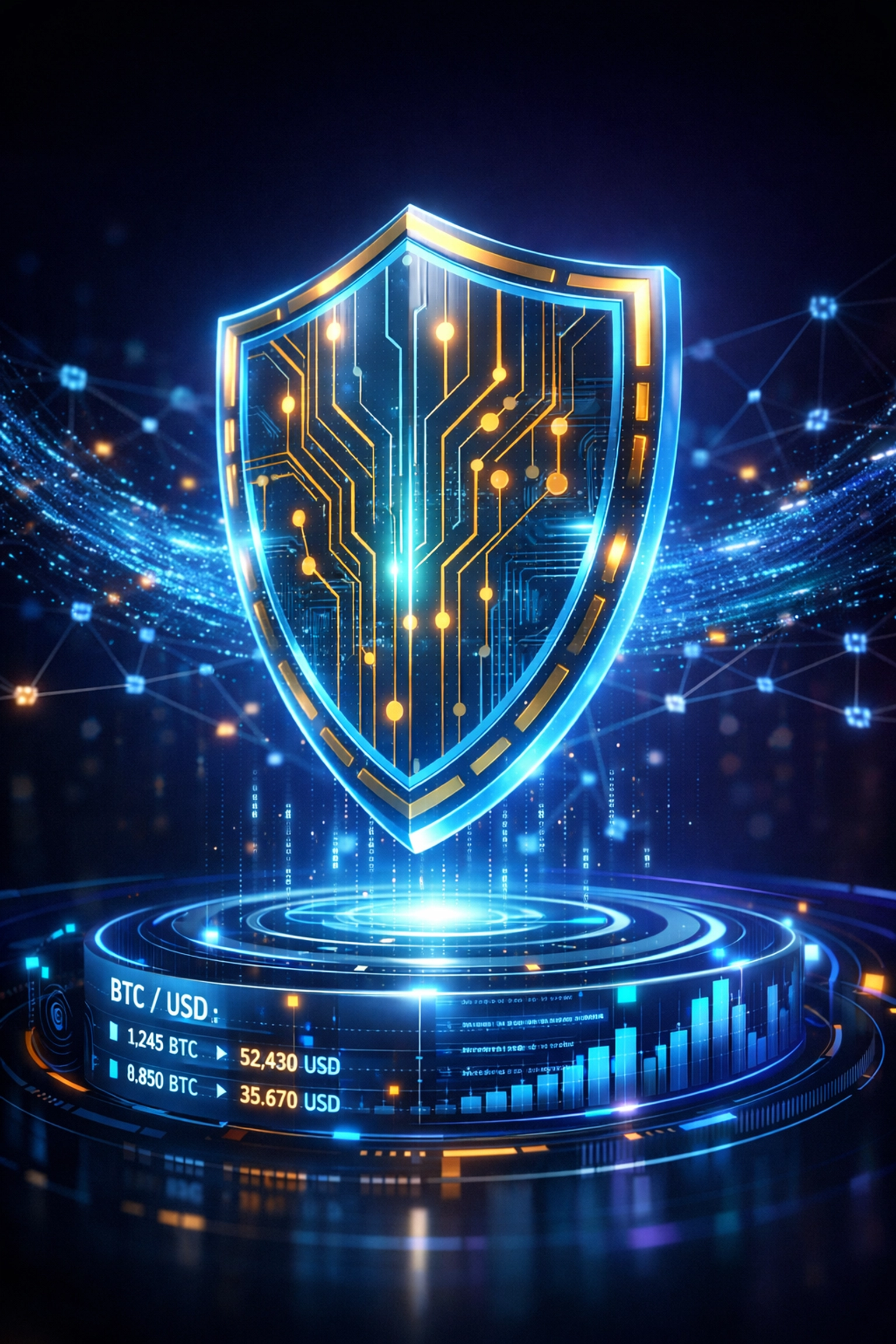 Digital shield protecting cryptocurrency transactions with blockchain network security