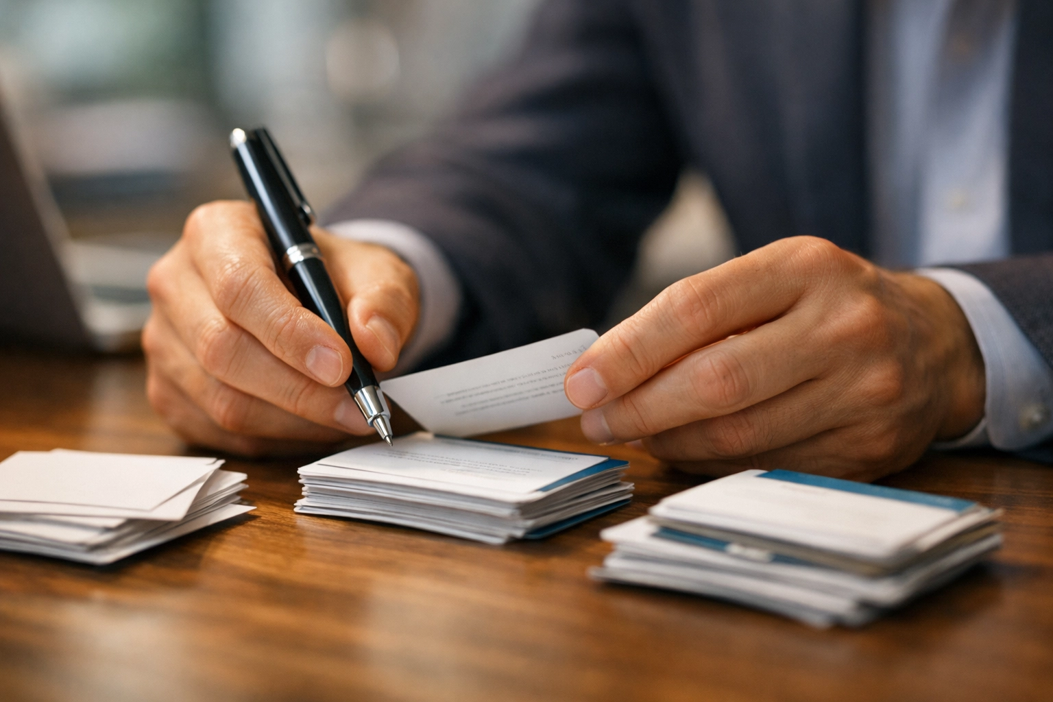 Business professional sorting qualified MSP leads for quality lead generation