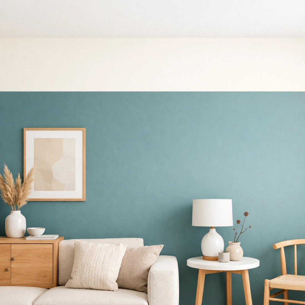 Professional colour capping paint technique to brighten a dark room in Cheltenham.