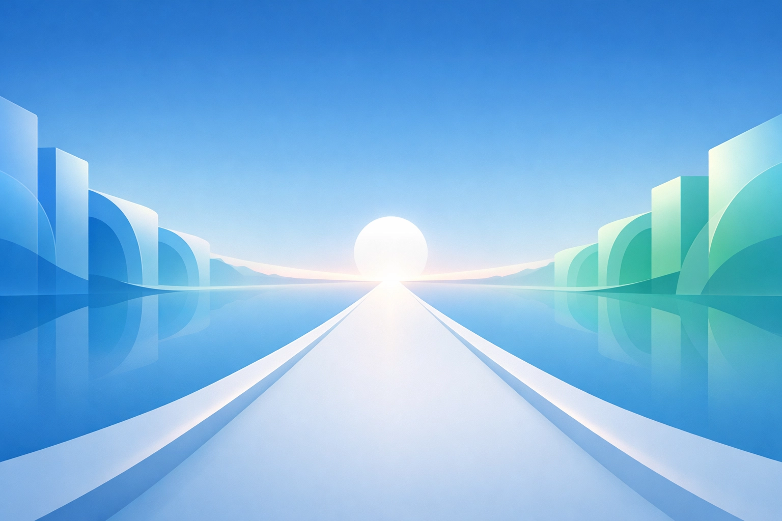 A clear digital pathway leading toward perfect AI performance and strategic business growth.