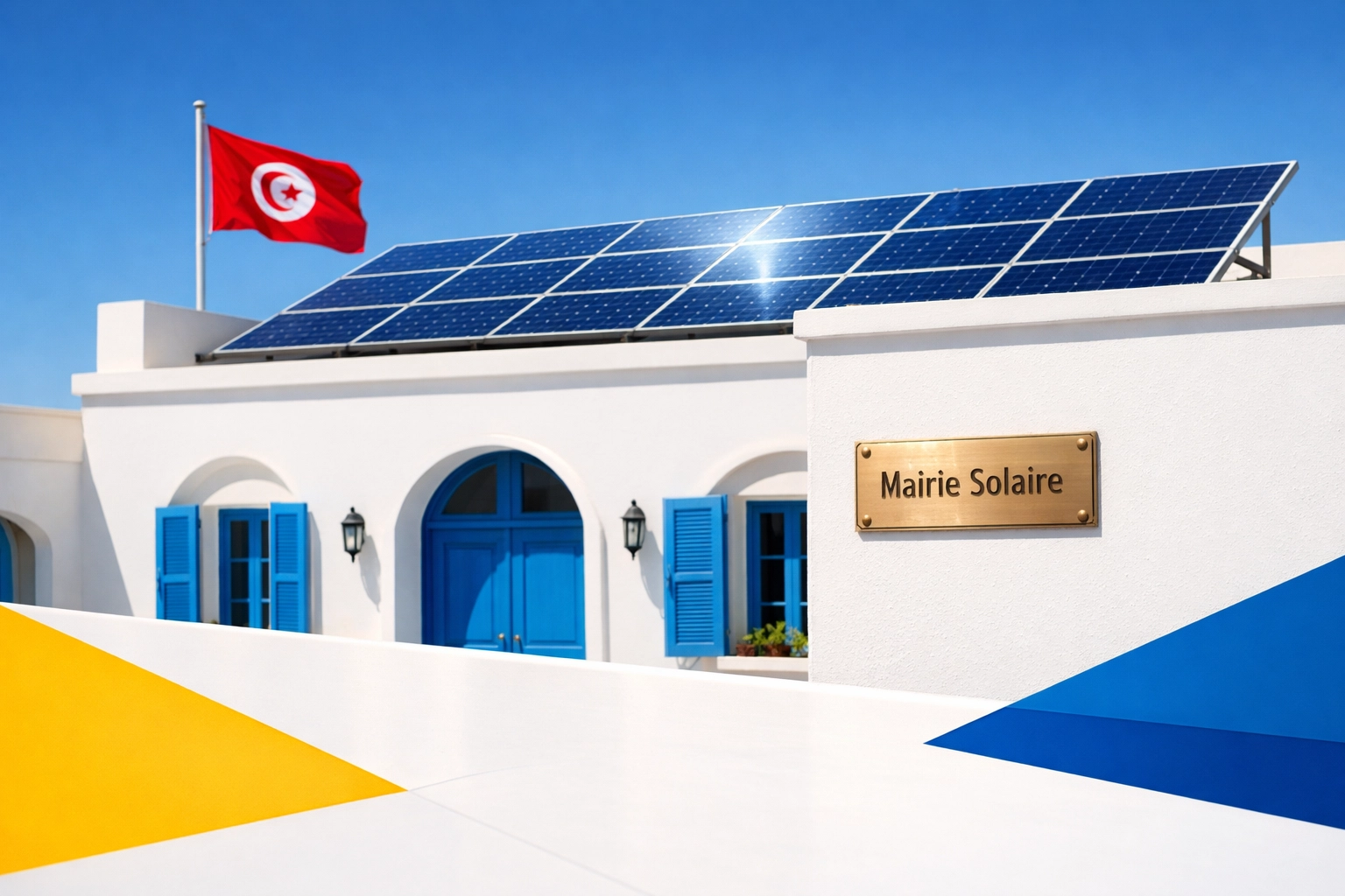 Municipalité tunisienne équipée de panneaux solaires VLD SOLAR pour réduire les coûts énergétiques des bâtiments publics.