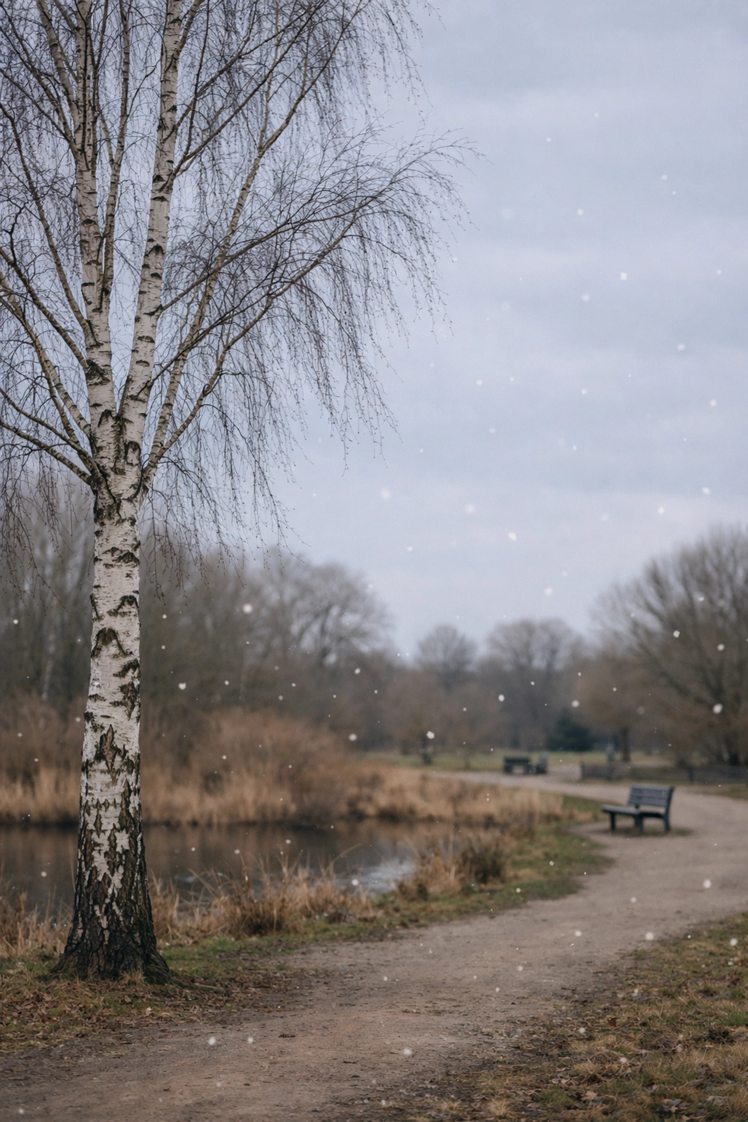 Early tree pollen in a UK park, illustrating the extended season and respiratory health risks.