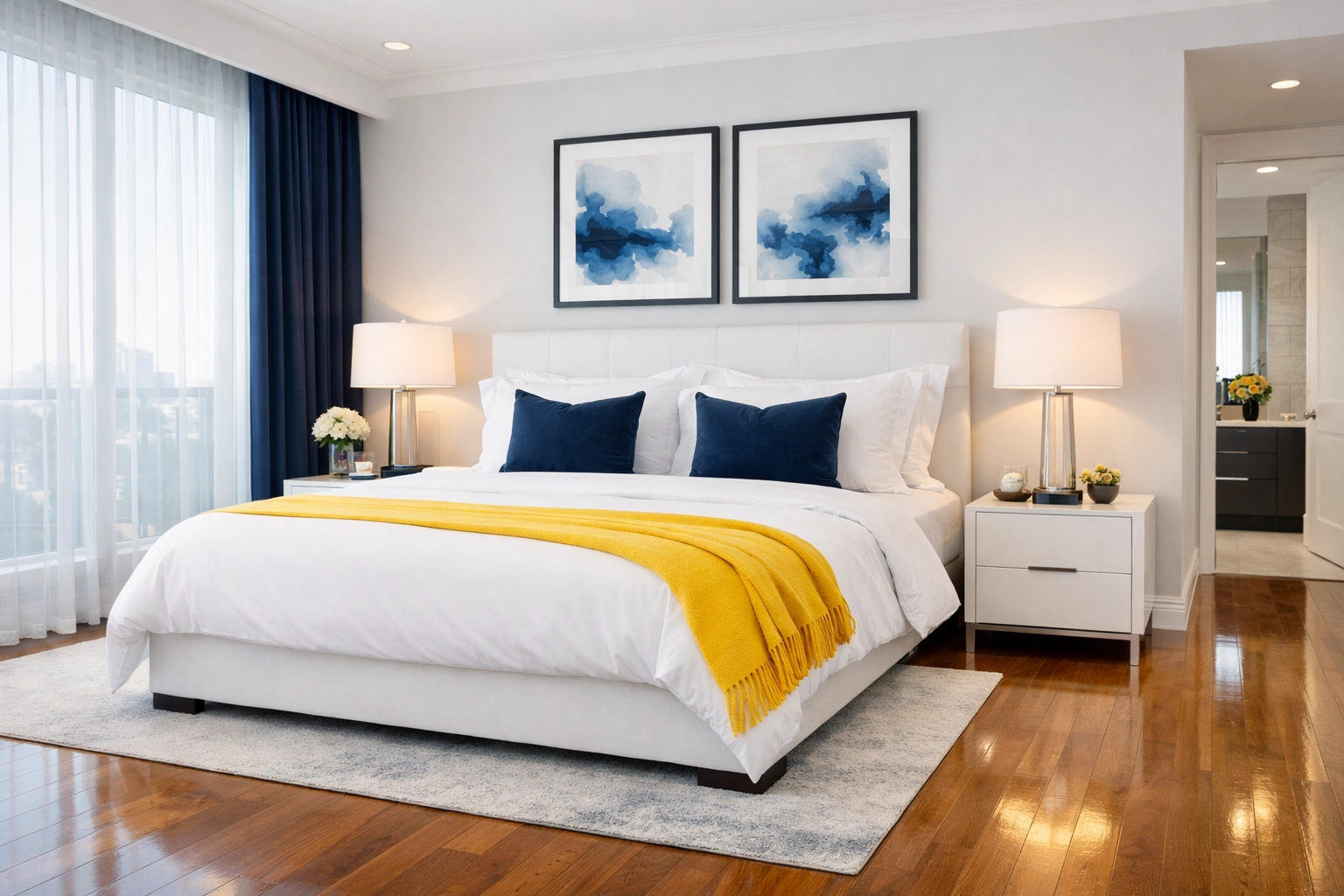 Immaculate bedroom floors after professional maid services Worcester for move-out cleaning.