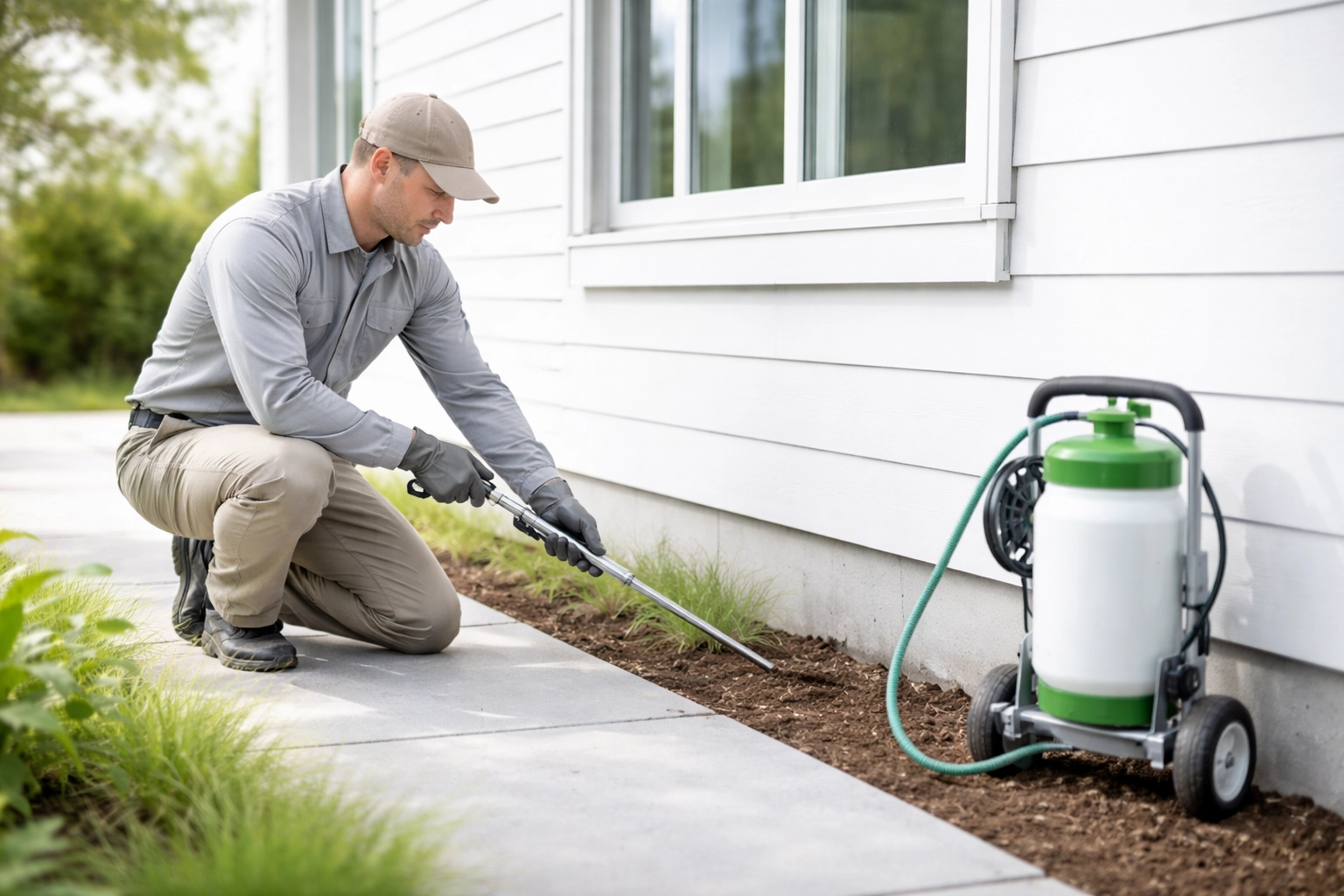 Technician Applies Eco-Friendly Pest Control