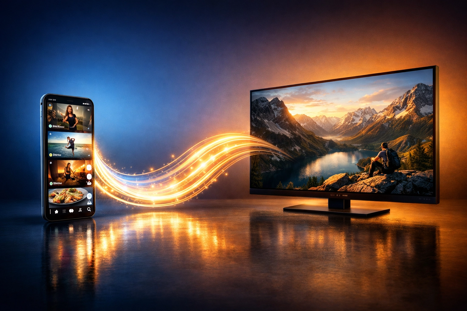 Visual showing connection between short-form social media and long-form video content