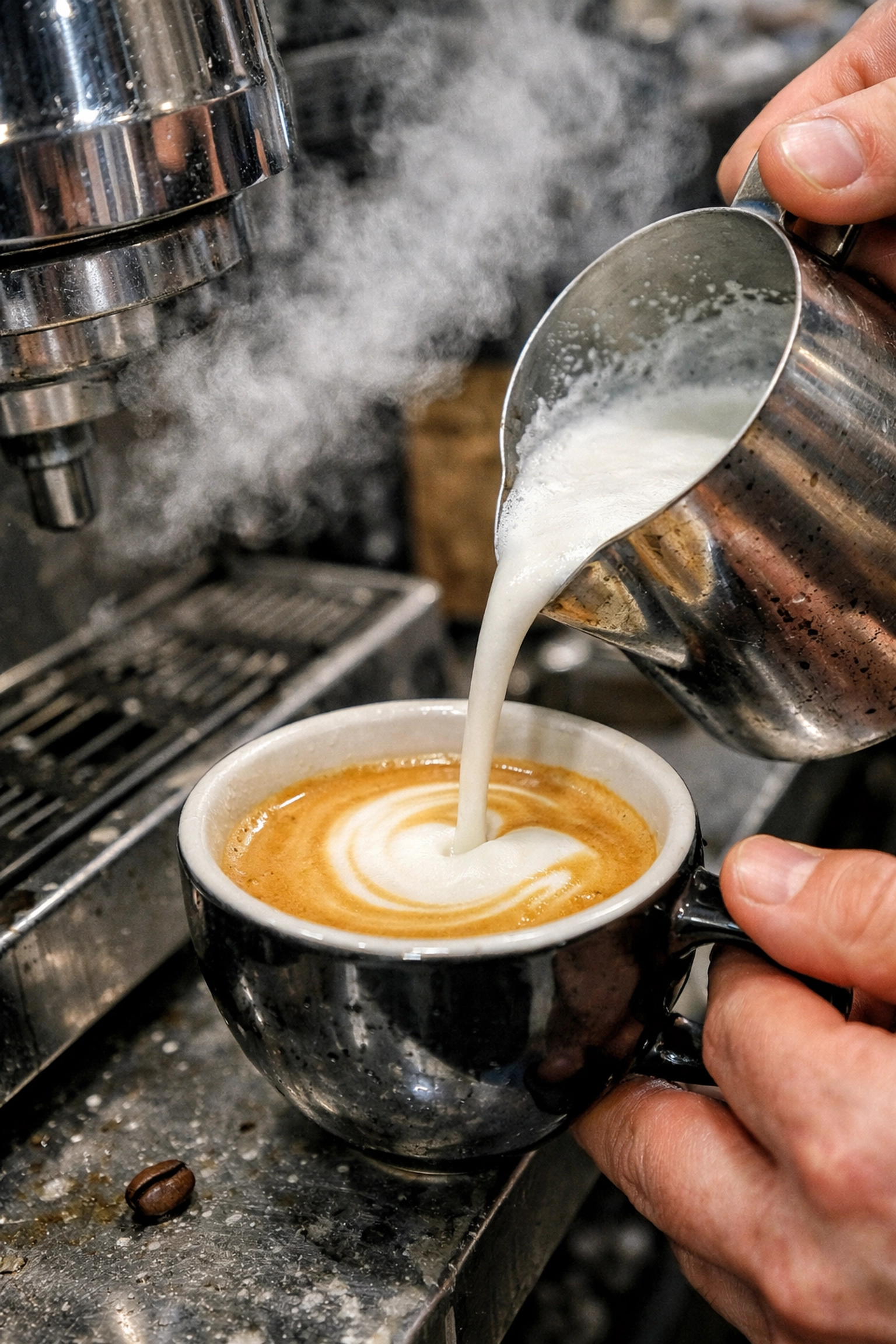 Barista at work in Amman, demonstrating the operational precision and efficiency of Korean coffee retail.