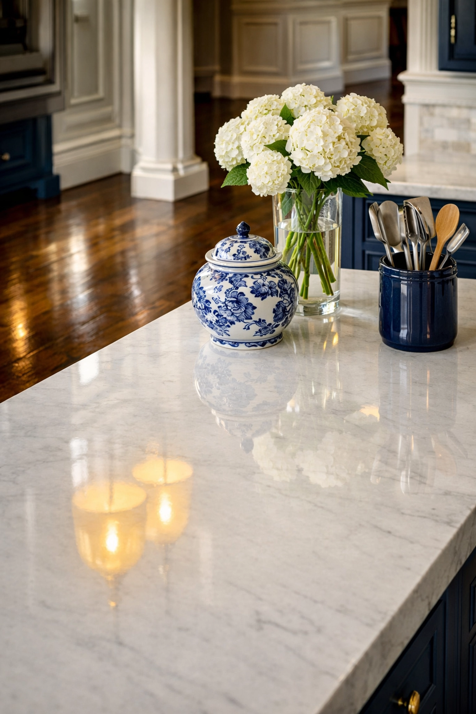 Expert deep cleaning Lowell service for luxury quartz countertops and polished antique hardwood floors.