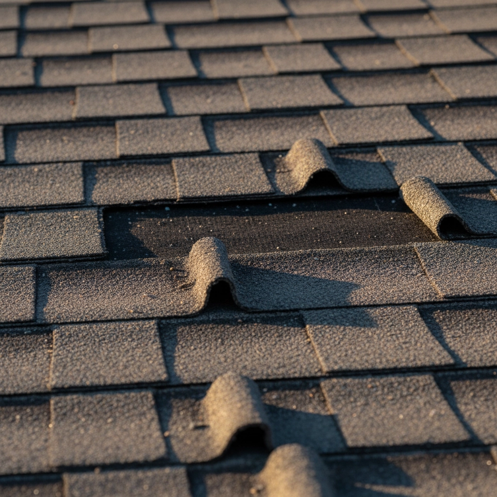 Curled shingles
