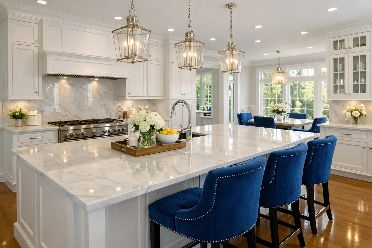 Spotless high-end Southborough kitchen after a professional weekly house cleaning service.