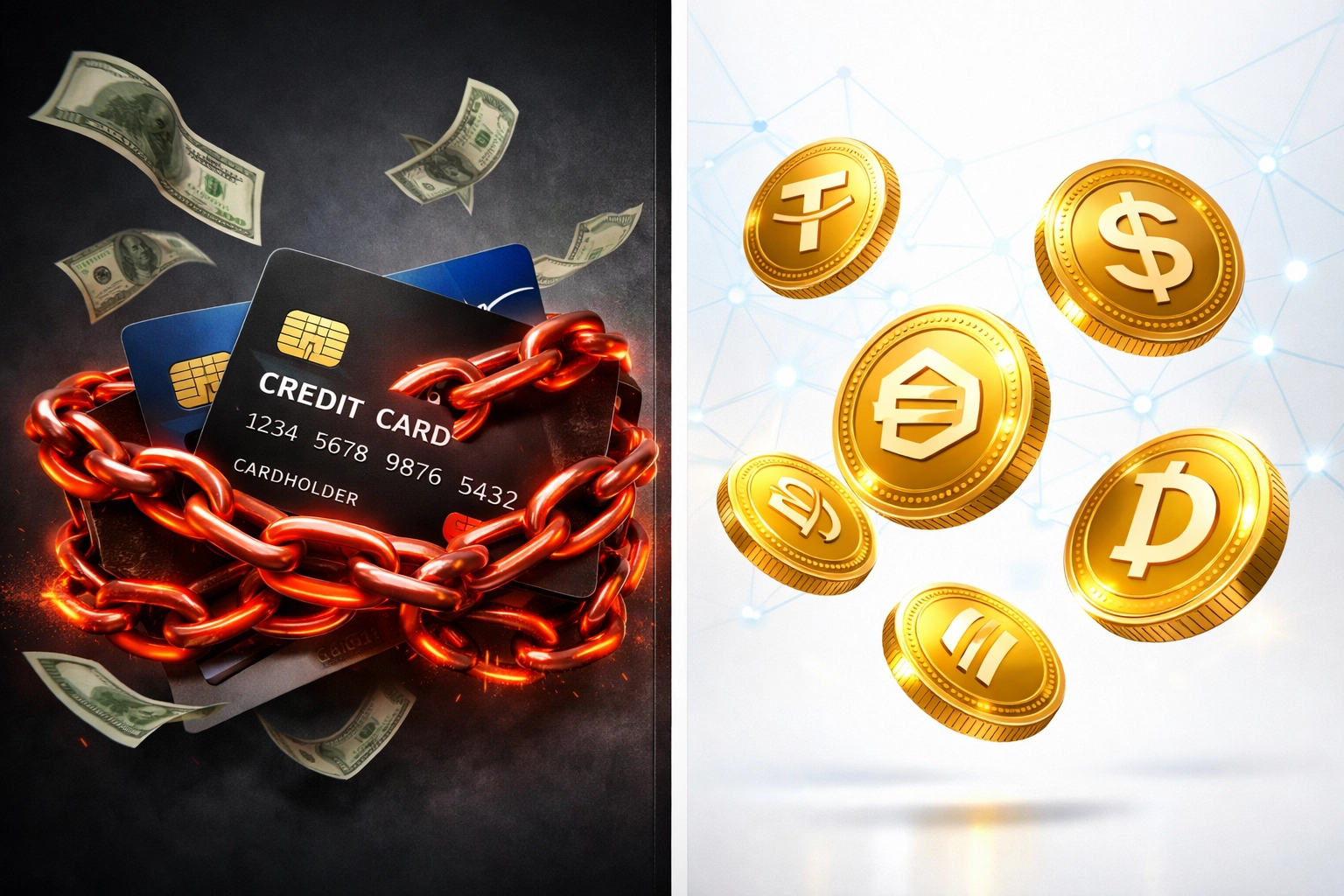 Traditional credit card fees compared to low-cost stablecoin Web3 payments