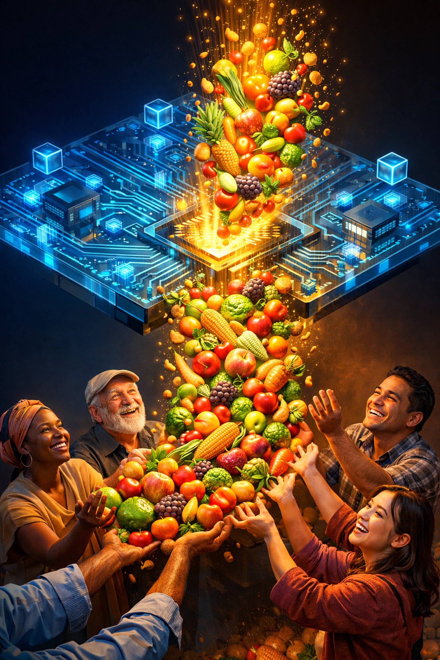 Automated blockchain philanthropy providing food for global hunger relief through Larecoin's 1.5% tax.