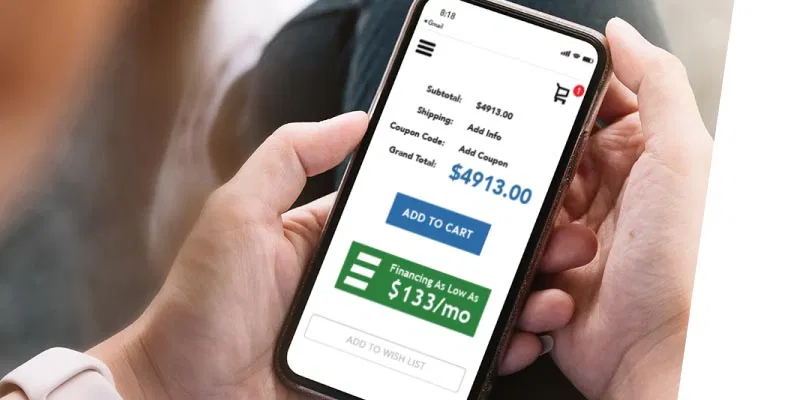Financing calculator in action