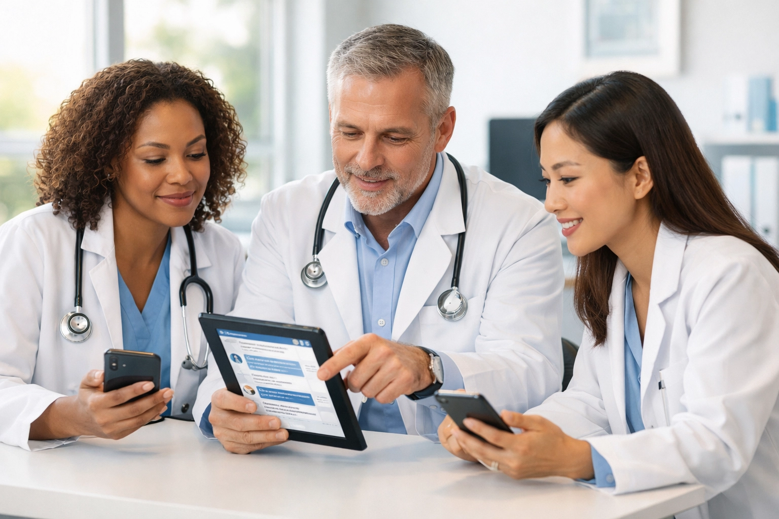 Medical professionals providing 24/7 online doctor consultations through secure messaging