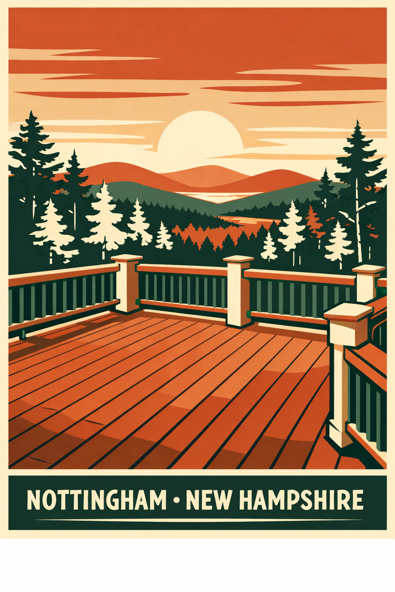 Sturdy wooden deck construction by a professional Nottingham NH handyman service.