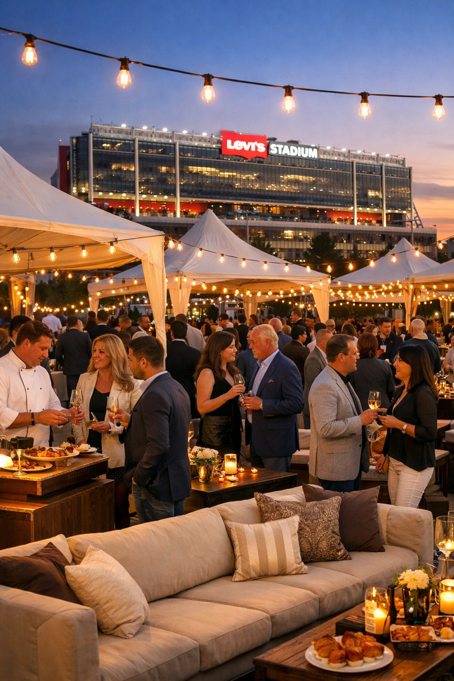 PRESS RELEASE: The Ultimate Guide to Super Bowl Corporate Travel Management – Everything CEOs Need for Seamless Executive Events in 2026 VIP tailgate party with executive guests at upscale Super Bowl corporate event near Levi