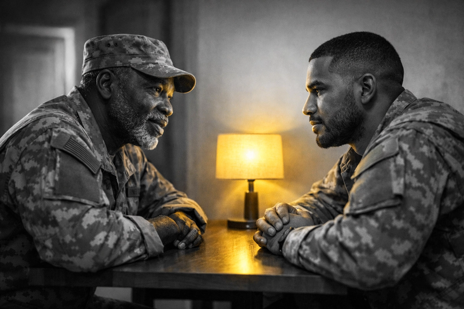 Two veterans of color in an empathetic conversation about faith and reclaiming their moral compass after service.