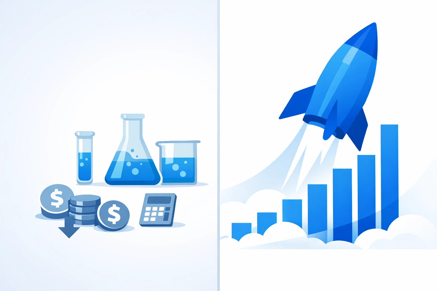 Marketing campaign testing strategy scaling from small experiments to large budget growth