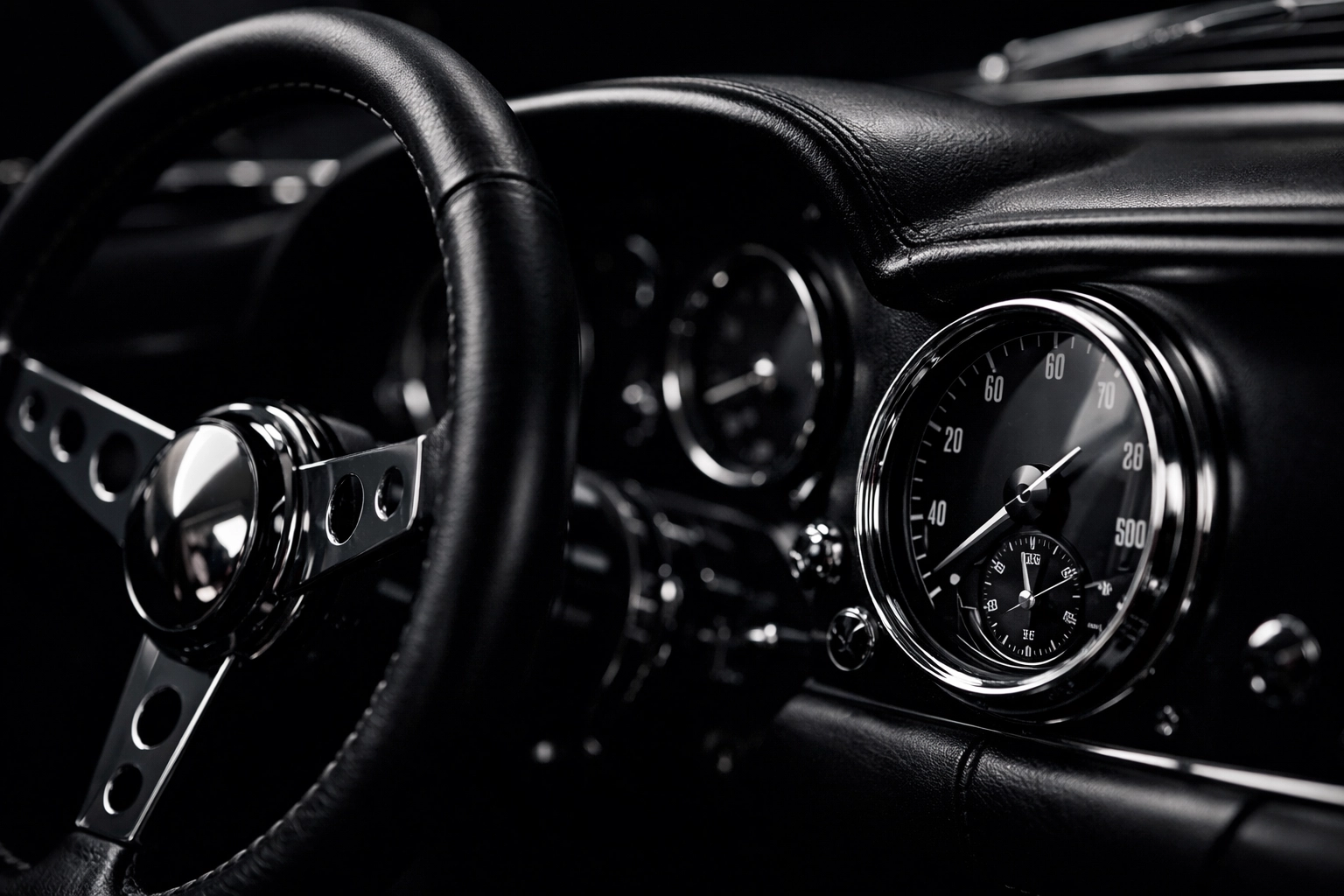 Luxury car interior reflecting the high-performance engineering of rare pre-owned luxury watches.