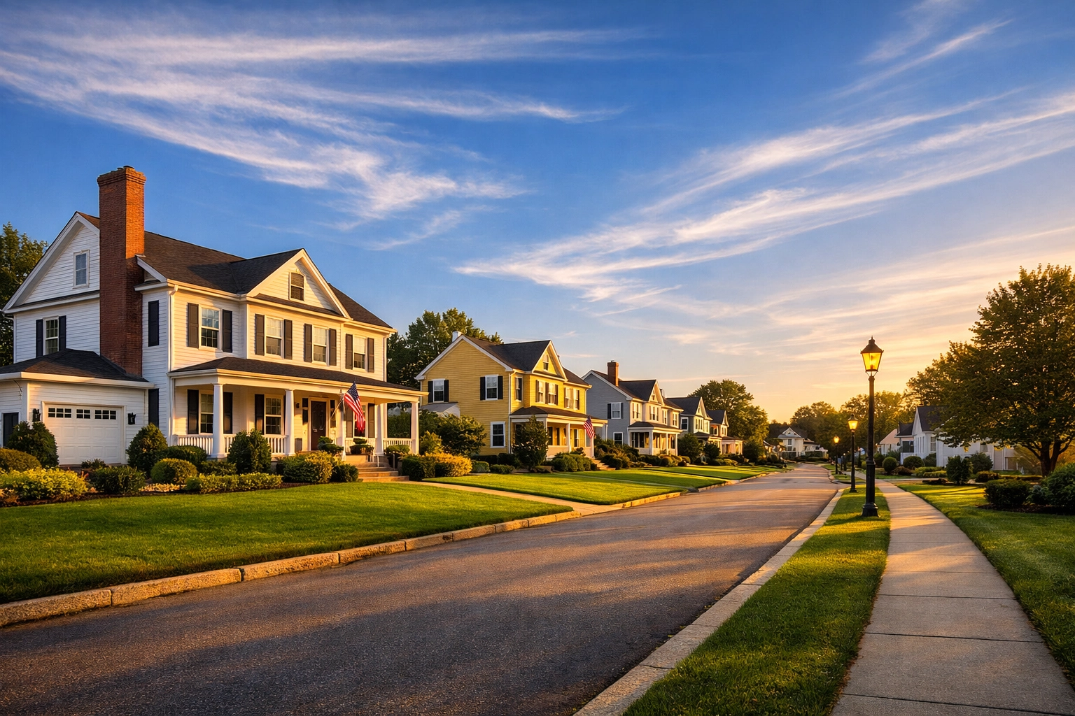Picturesque Leicester, MA street representing the area served by Professional House Cleaning in Leicester, MA.